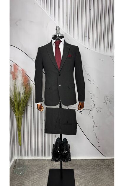 Slim Fit Mono Collar Suit