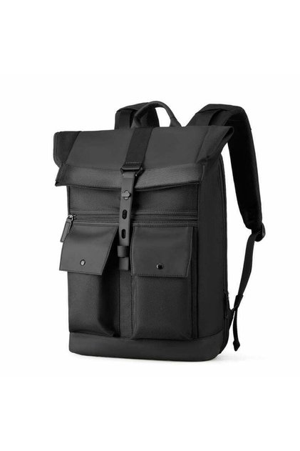Rucsac retro pentru laptop pentru bărbați, cu extensie de 15 cm, impermeabil