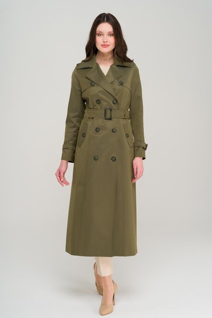 Double-Breasted Water-Repellent Trench Coat with Epaulet and Cape Detail A.Haki̇ 6695