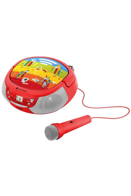 Radio CD pentru copii DECKO B, 2 x 0,8 W, Bluetooth, karaoke, microfon, MP 3, USB, AUX in