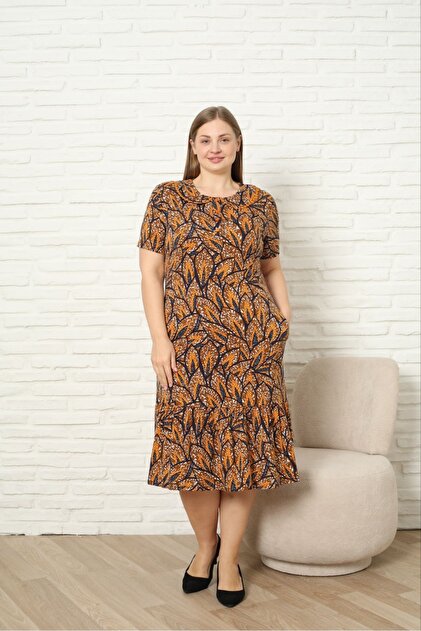 Rochie de vară modal cu mâneci scurte, cu model de frunze, cu guler pentru bebeluși