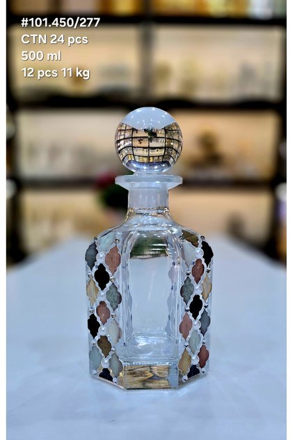 Decorative Empty Glass Perfume Oil Bottle Autumn Leaf Design Refillable