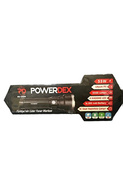 powerdex Pd-13000 55 Watt 5500 Lümen Profesyonel Büyük Şarjlı El