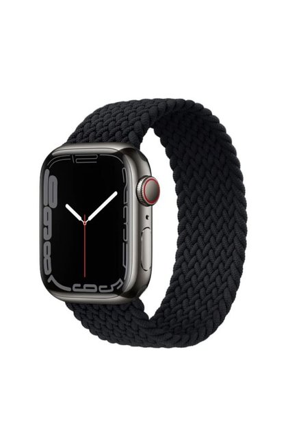 Каишка Solo Loop, Съвместима с Apple Watch, Еластична, Черна - 38/40/41 мм, Малка