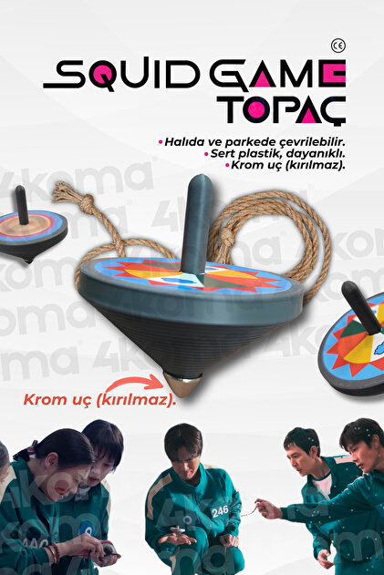 4koma Squid Game Topaç Metal Uçlu Kırılmaz Tasarım Squid Game 2