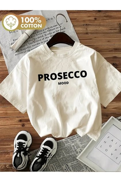 Prosecco Mood Printed Oversize T-Shirt