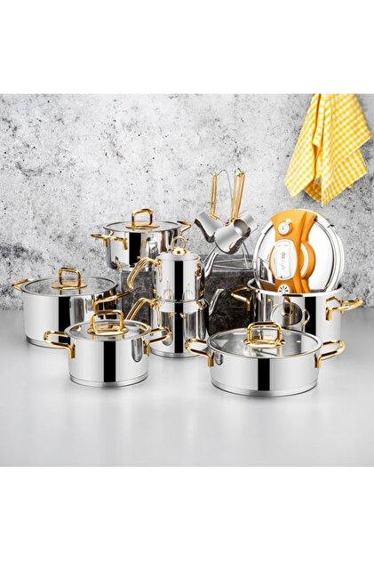 Özlife Çelik Tencere Seti 18 Parça Gümüş Gold Fiyatı, Yorumları