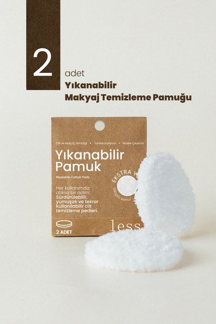 Yıkanabilir Makyaj Temizleme Pamuğu | 2'li Yeniden Kullanılabilir Reusable Makeup Remover Pads