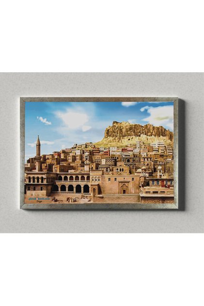 Postera Bajara Mêrdinê - Mardin Şehri Çerçeveli Posteri 2 (32X47 cm ÇERÇEVELİ)