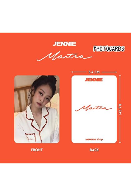 blackpink ジェニ ソロ MANTRA サノク トレカ 2枚セット Kpop Dünyasi BLACKPINK Jennie '' MANTRA '' Photocards Set 2