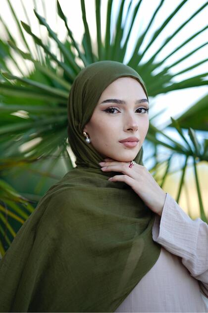 İPEK BAMBU ŞAL HAKİ YEŞİLİ