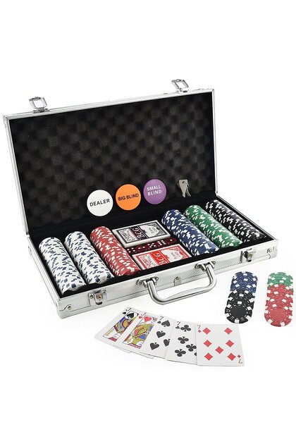 Joc de Poker 300 de jetoane 11.5g in servieta de aluminiu