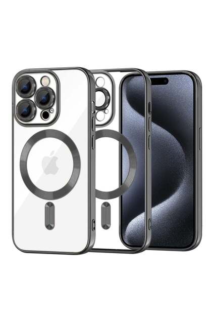 Θήκη για iPhone 15 Pro, Πολυτελής Ασπίδα Magsafe, Αντικραδασμική Προστασία, Μαύρη, Σετ Αυτοκόλλητων