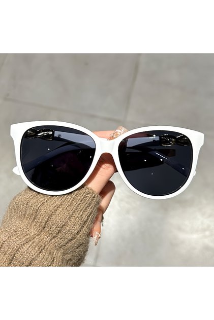 White Women's Cat Eye Sunglasses Retro Butterfly Sunglasses Women's Fashion Mountaineering Sunglasse