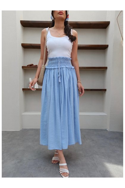 Waist Gathered Maxi Skirt