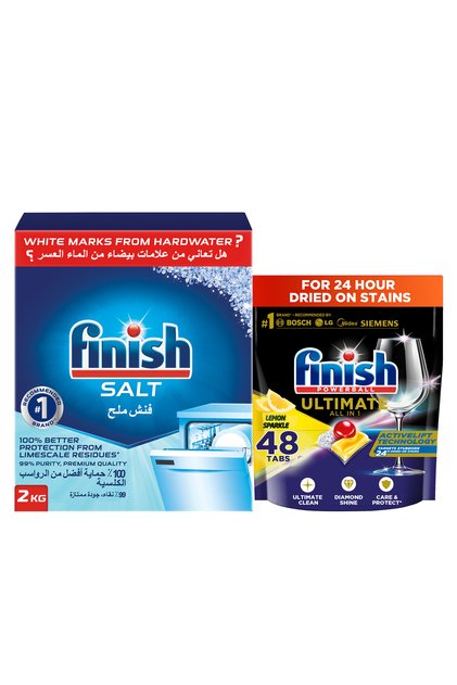 Powerball Ultimate All In 1 Dishwasher Detergent Lemon 48 Tabs Dishwasher Salt - 2 Kg