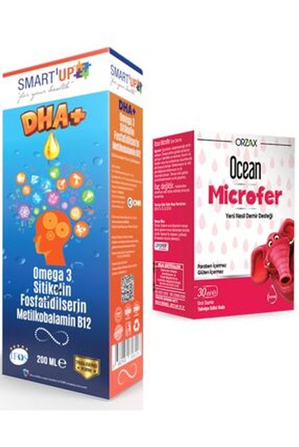 Sitikolin Dha Omega 3 Şurup 200 ml + Ocean Microfer Damla 30 ml