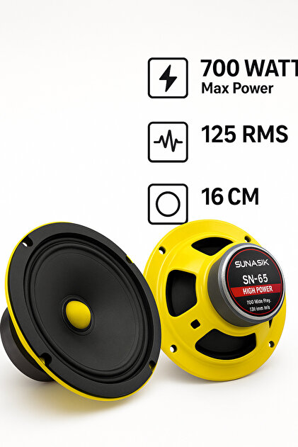 Sunask Sn-65 700 Watt 125 Rms 16 Cm Midrange Hoparlör 2 Adet Amfi