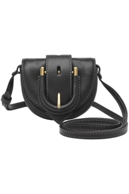 Women's Harwell Leather Micro Flap Crossbody Purse Handbag Black