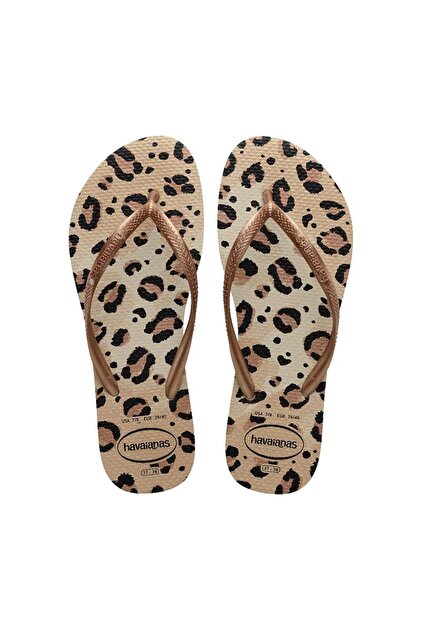 HAV. Papuci de damă bej cu imprimeu leopard, model slim 4103352-2