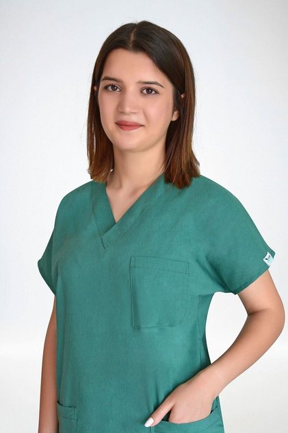 Unisex Surgery Green Color Lycra Doctor Nurse Surgeon Single Top Uniform