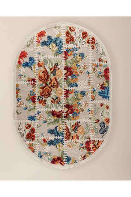 Flavigny Oval Halı - Koyu Bej/Kahverengi - 160x230 cm