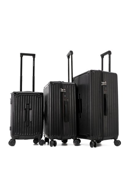 Hardside Luggage Trolley 3-Piece Set-Black