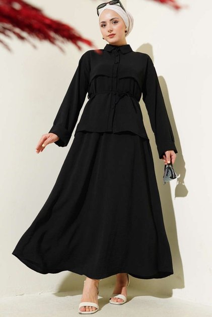 Women's Piece Detailed Ayrobin Suit with Belt