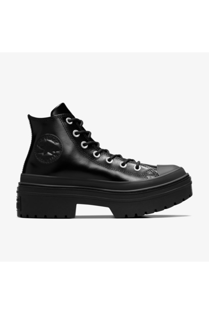 Chuck Taylor All Star Lugged Heel Unisex Siyah Deri Platform Bot