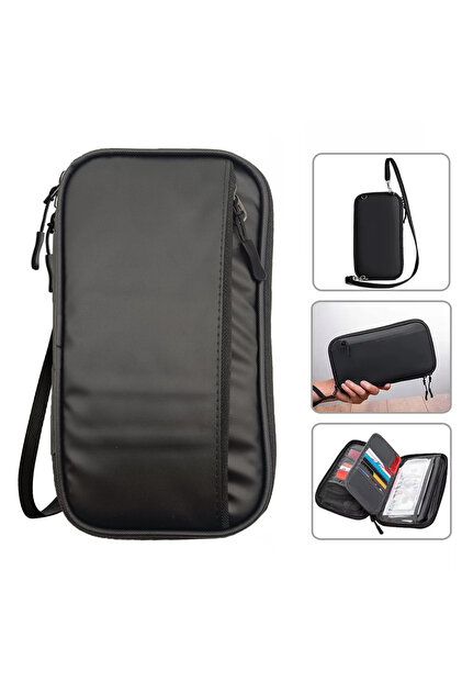 Microcase Unisex Su Geçirmez Çok Amaçlı Seyehat Pasaport Çok Gözlü