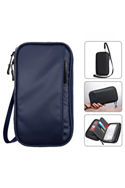 Microcase Unisex Su Geçirmez Çok Amaçlı Seyehat Pasaport Çok Gözlü