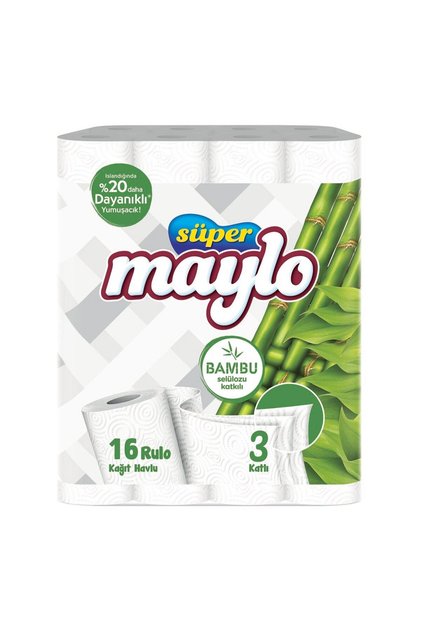 Süper Maylo Bambu Katkılı Kağıt Havlu 16'lı