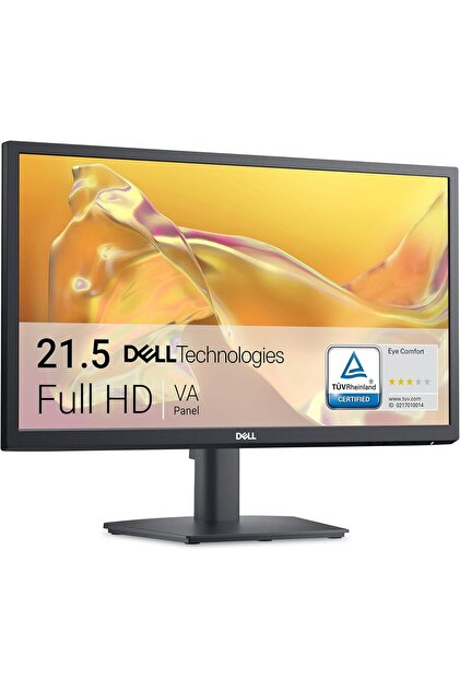 شاشة Dell SE2225H مقاس 21.5 بوصة بدقة FHD (1920x1080)، وتردد 75 هرتز، وVA، ووقت استجابة 5 مللي ثانية، وVESA (100x100 مم)، وHDMI، وVGA، وضمان لمدة عام