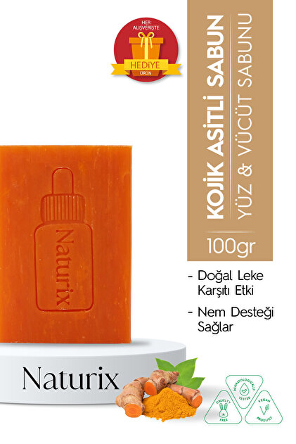 Naturix Kojik Asit Sabunu - Leke Karşıtı, Cilt Tonu Eşitleyici Ve