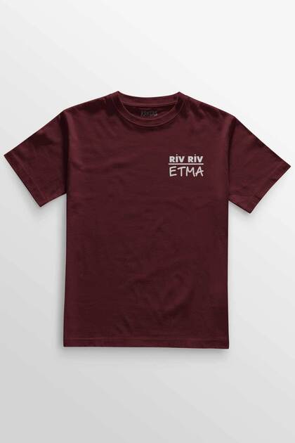 Claret Red T-Shirt Riv Riv Etma Black Sea Shives Etma Printed Unisex T-Shirt