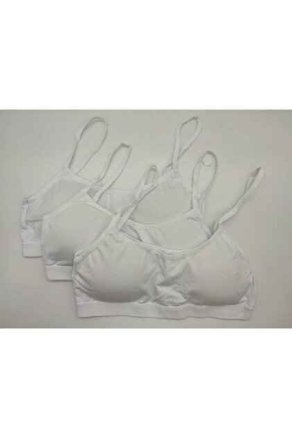 100% Cotton Girl's 3-Pack Training String Suspender Bra