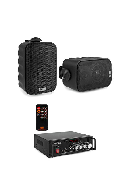 Sistem audio cafenea 2 boxe, amplificator bluetooth, 2x25W
