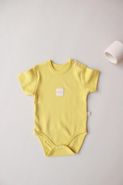 Basic Labeled Short Sleeve Bodysuit