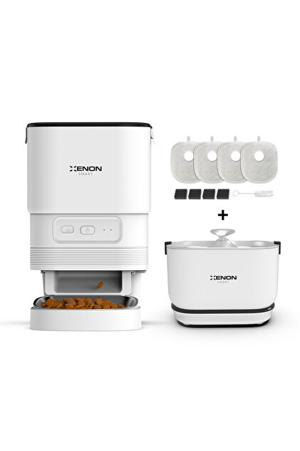 Xenon Smart Akıllı Mama Kabı, Otomatik Su Pınarı ve 4 Adet