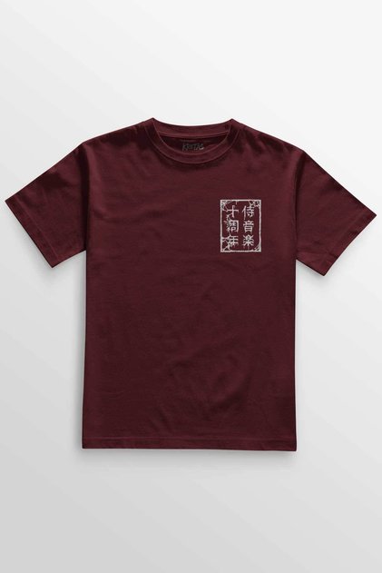 Burgundy T-Shirt Samurai Japanese Samurai Japanese Street Wear Urban Printed Unisex T-Shirt
