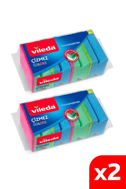 4-pack Colorful Anti-scratch Dish Sponge - 2 Pack