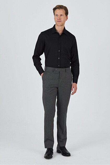 Füme Esnek Yandan Cepli Comfort Fit Classic Pantolon 1003250155