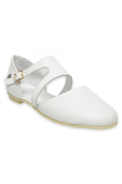 D25Ya-885 Daily White Women's Ballerinas