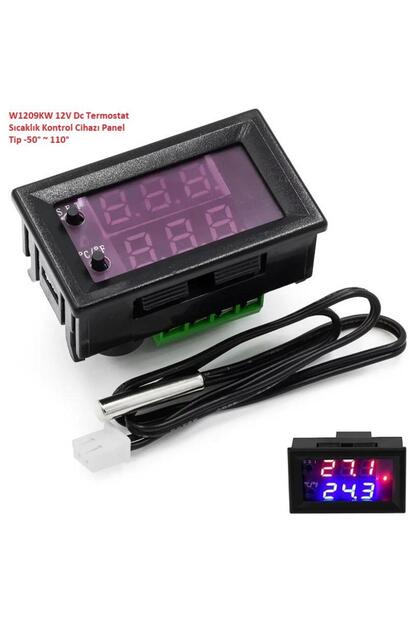 W1209KW 12V Dc Termostat Sıcaklık Kontrol Cihazı Panel Tip -50° ~ 110°