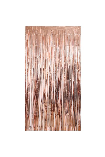 Perdea Franjurata, Flippy, Fundal de Poze, Amenajare Colorata a Petrecerii, 100x200 cm, Roz Auriu