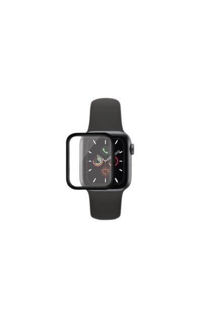 Folie de sticlă adezivă pentru margini Apple Watch Series 4/5 44 mm, neagră
