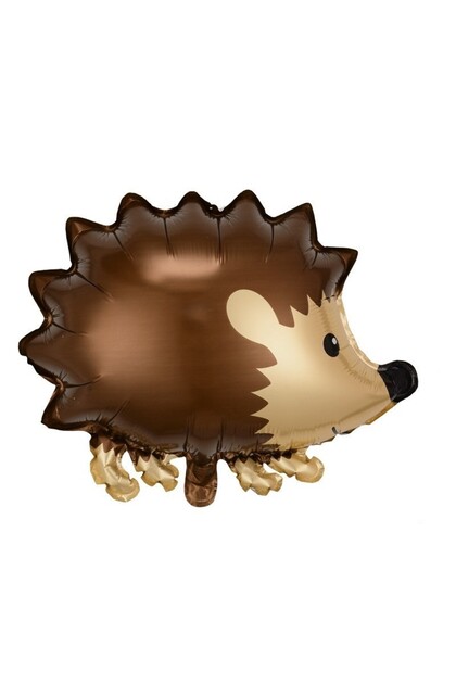 Balon Folie Metalizată Figurină 4D Animaluțe Arici, 49x56 cm, Maro, Pai Inclus, Aer/Heliu