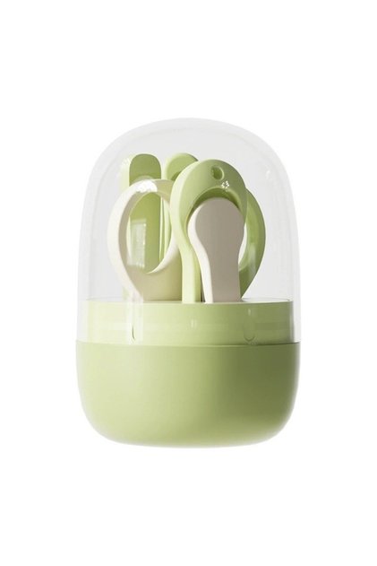 Pachet 4in1 de Ingrijire Unghii pt. Bebelusi, 10 x 7 x 6 cm, Organizator de Depozitare Tip Borcan, 0