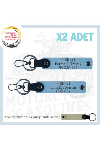 Emergency Set of 2 Keychains with Name Plate and 0 Rh + Blood Group Written, Blue-Sk, Fellow Travelers