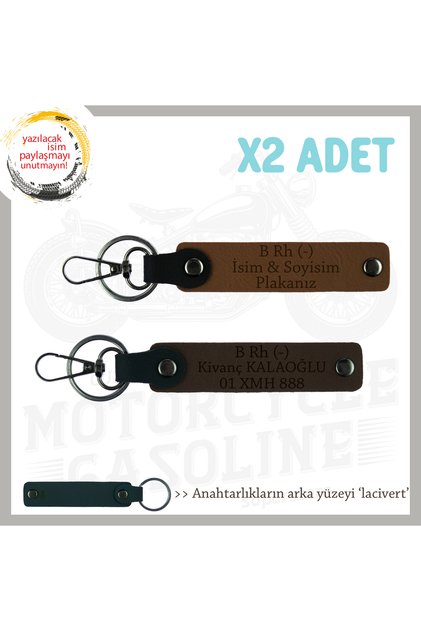 For Motor Lovers, Meaningful Gift X2 Keychain with Name Plate and B - Blood Type Written, Coffee-K Coffee-Laci